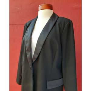 Lane Bryant Satin Trim Formal Blazer Jacket Plus 16 Petite Party Wedding
